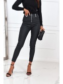 Black high-waisted trousers with zipper 91190 - Online store - Boutique